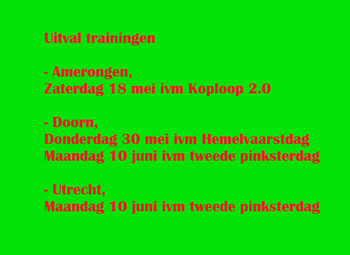 Uitval trainingen
